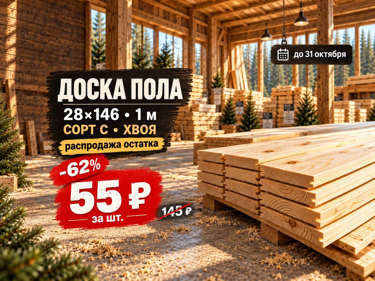 Только сейчас: выгодная покупка доски пола 28×146 по специальной цене