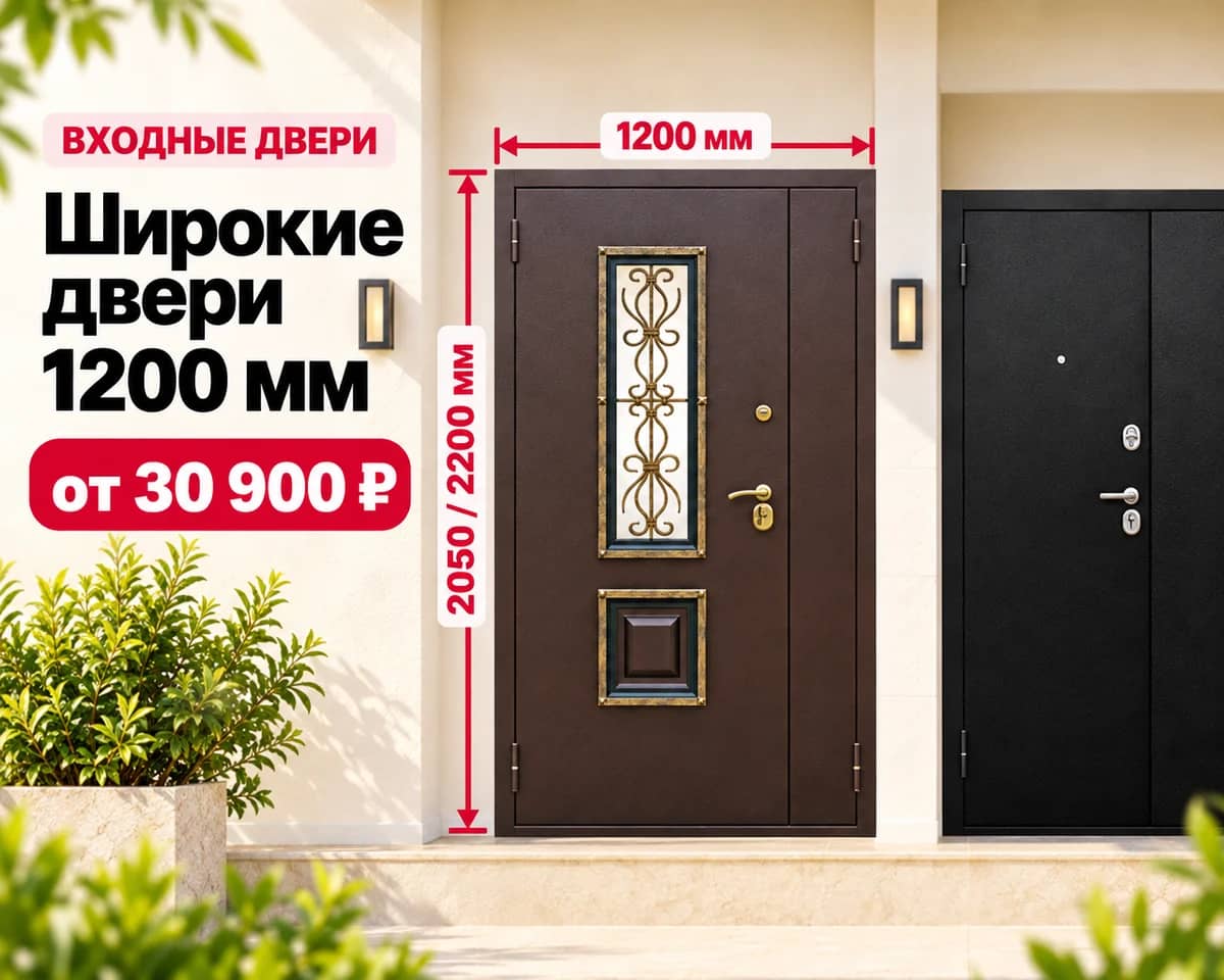 Широкие входные двери 1200 мм