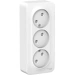Розетка 3гн без З/К о/у белый изол.пласт. 16А IP20 Blanca Systeme Electric (1/6/36)
