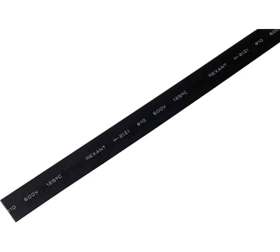 Термоусадочная трубка ТУТнг 10/5 черная REXANT (50/50/800)