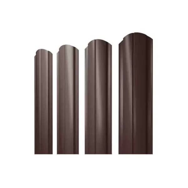 Штакетник Полукруглый Slim фигурный 0,45 PE RAL 8017 шоколад (2 м)