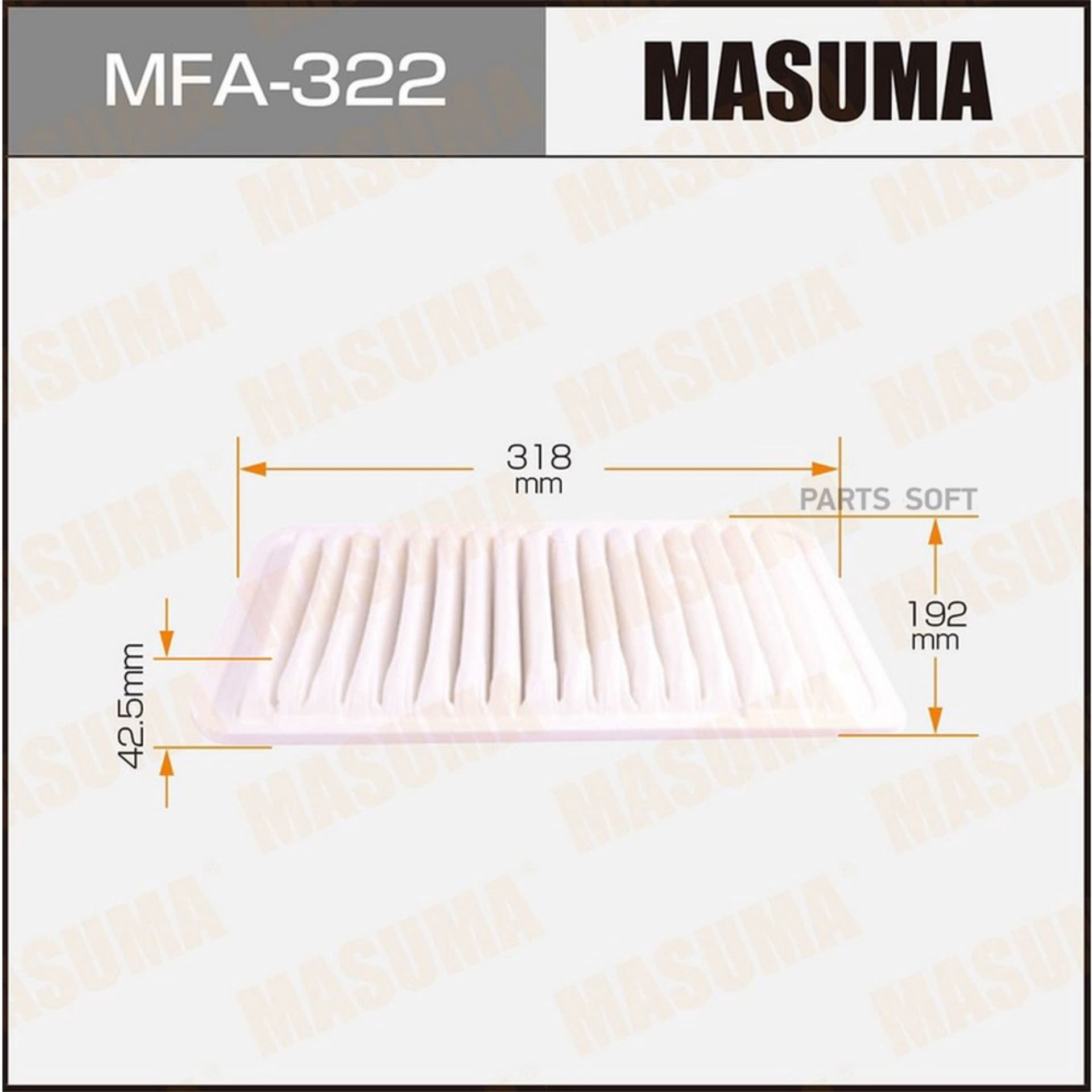 Фильтр воздушный для TOYOTA/LEXUS RX 03- 3.3-3.5 (арт.MFA-322) Masuma