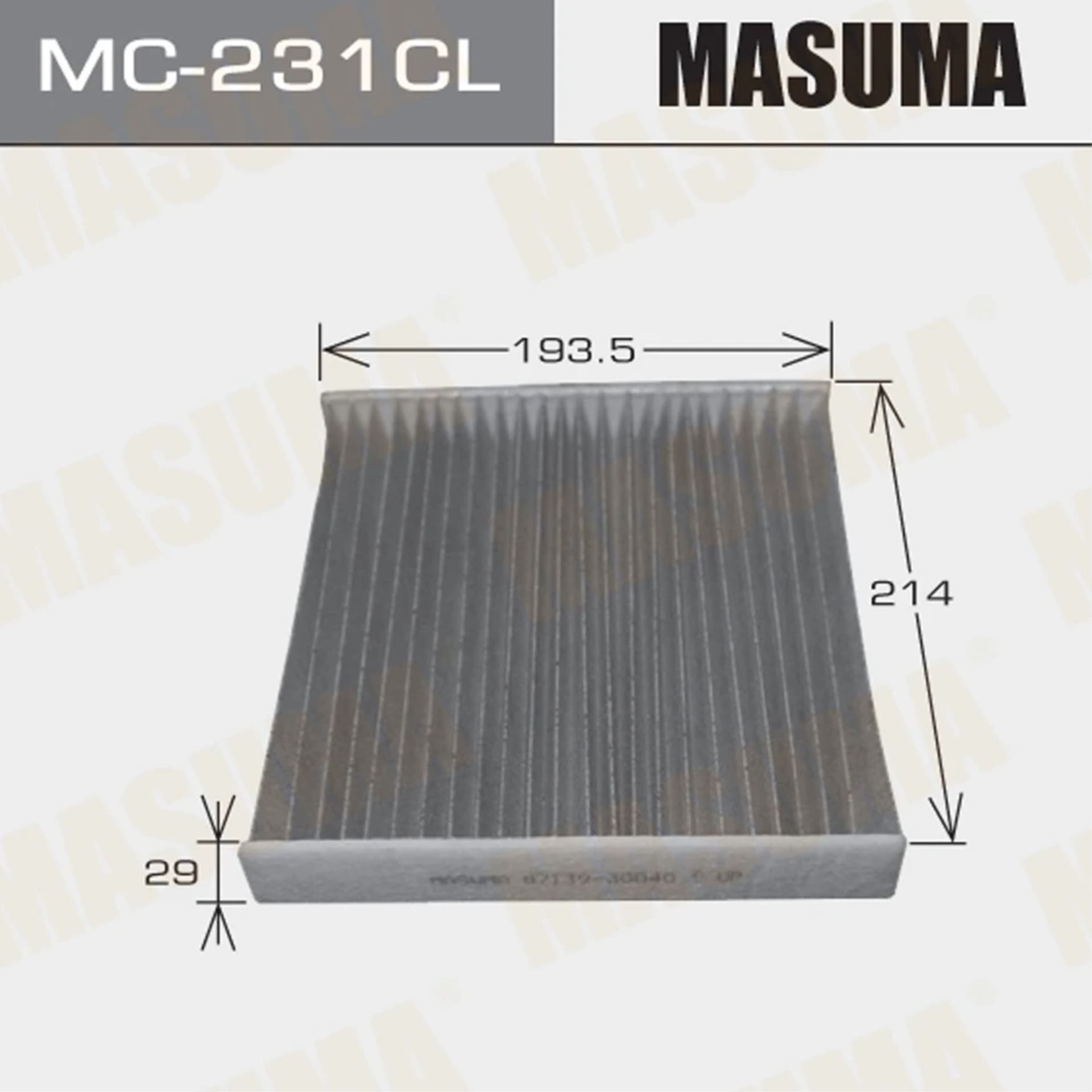 Фильтр салонный для TOYOTA CAMRY 05- (угольный) (арт.MC-231CL) Masuma