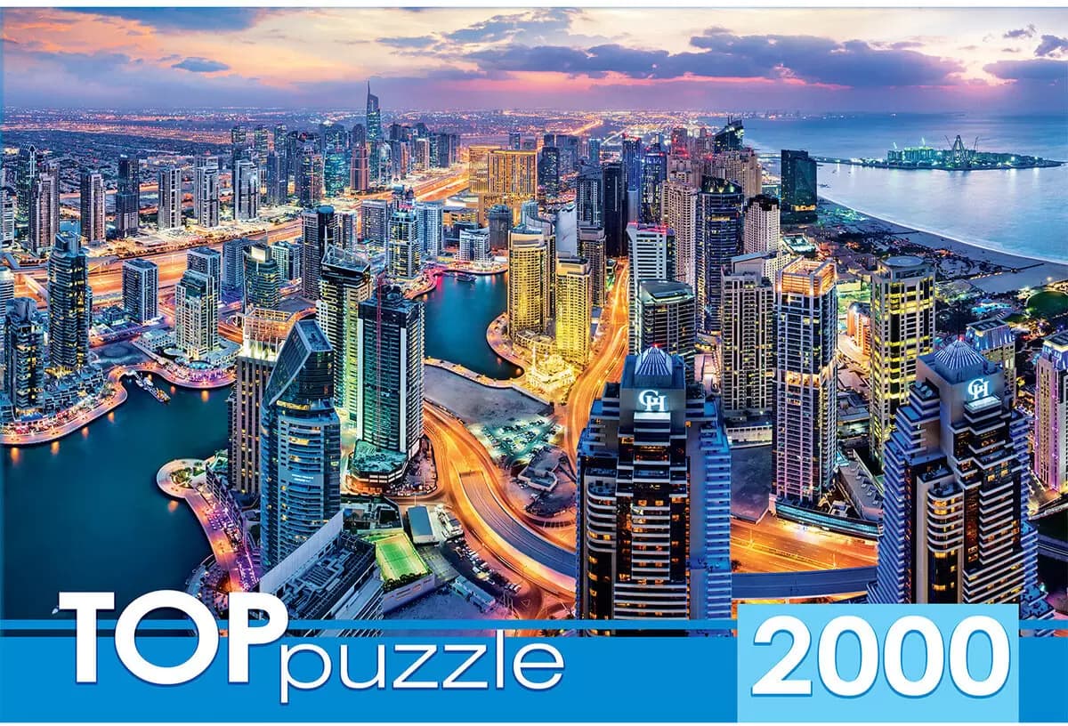 TOPpuzzle. ПАЗЛЫ 2000 элементов. ГИТП2000-4847 Дубай с высоты птичьего полёта
