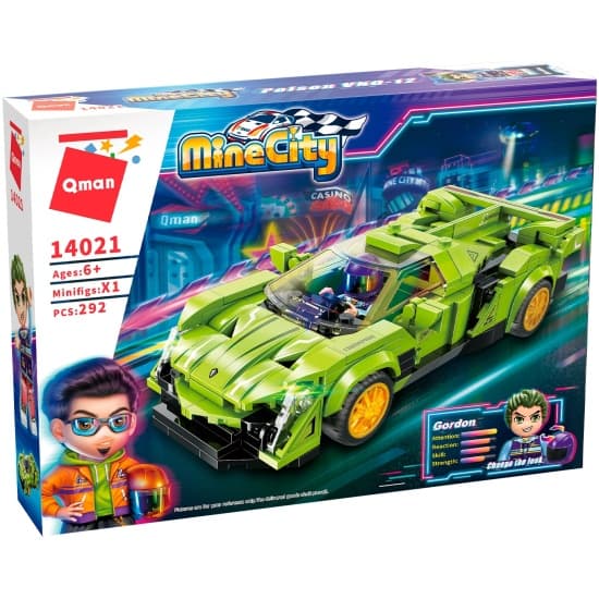Конструктор пластик. Гоночная машина-6 (292 дет., 1 фигурка, в коробке) (Арт. 2047524/14021)