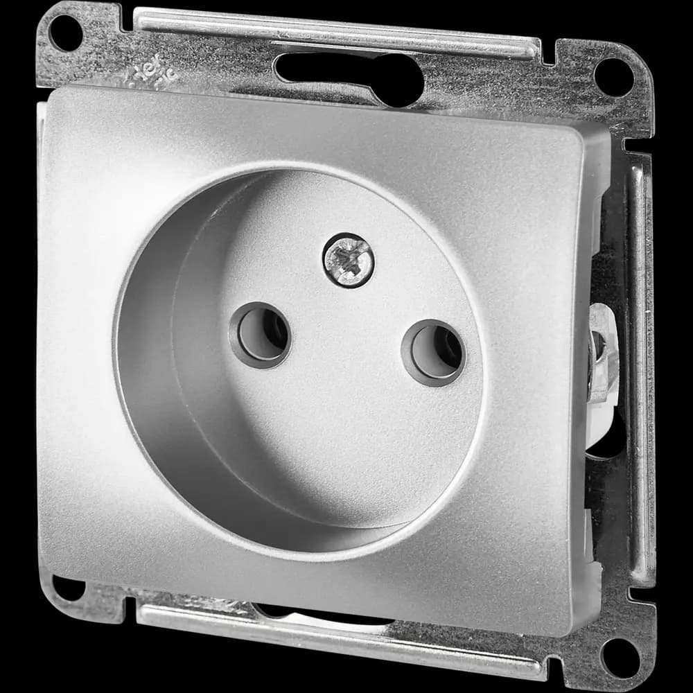 Розетка 1гн без З/К с/у алюминий механизм 16А Glossa Systeme Electric (1/20)