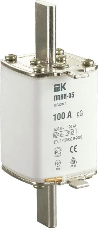 Плавкая вставка предохранителя ППНИ-35 100А 1 IEK (3/48)