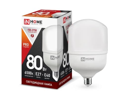 Лампа светодиодная 80Вт дрл/дрв E27/Е40 6500К 7200Лм HP-PRO IN Home