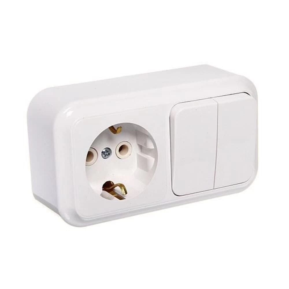 Блок 2кл + 1гн с 3/К о/у белый IP20 Пралеска Беларусь (1/40)