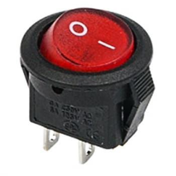 Выключатель клавишный круглый 250V 3А (2с) ON-OFF красный Micro REXANT