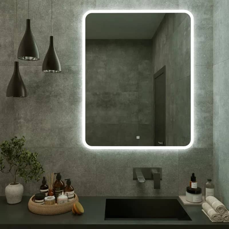 Зеркало LED подсвет//антизапотевание/2 кн (80смх100см)/сенсор.выключатель КАПЕЛЛА/AQUA DE MARCO