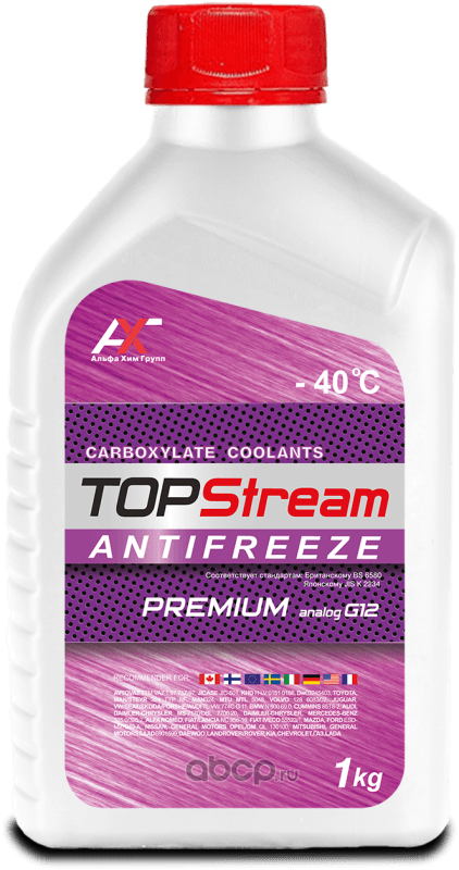 Антифриз фиолетовый, 1 кг, Top Stream Premium G12 (арт. ATS00001)
