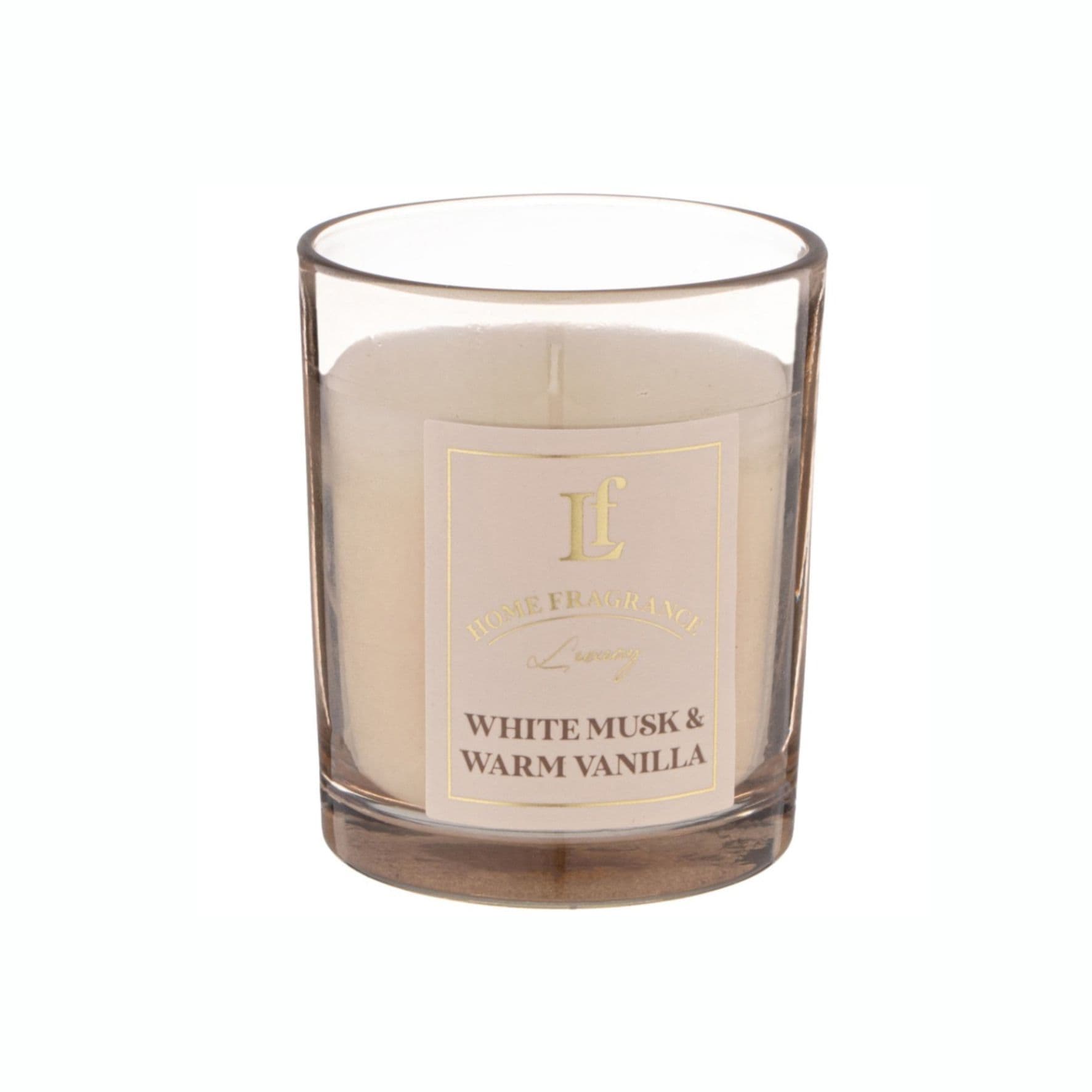 СВЕЧА АРОМАТИЗИРОВАННАЯ В СТАКАНЕ "WHITE MUSK & WARM VANILLA" 6*7,5 СМ