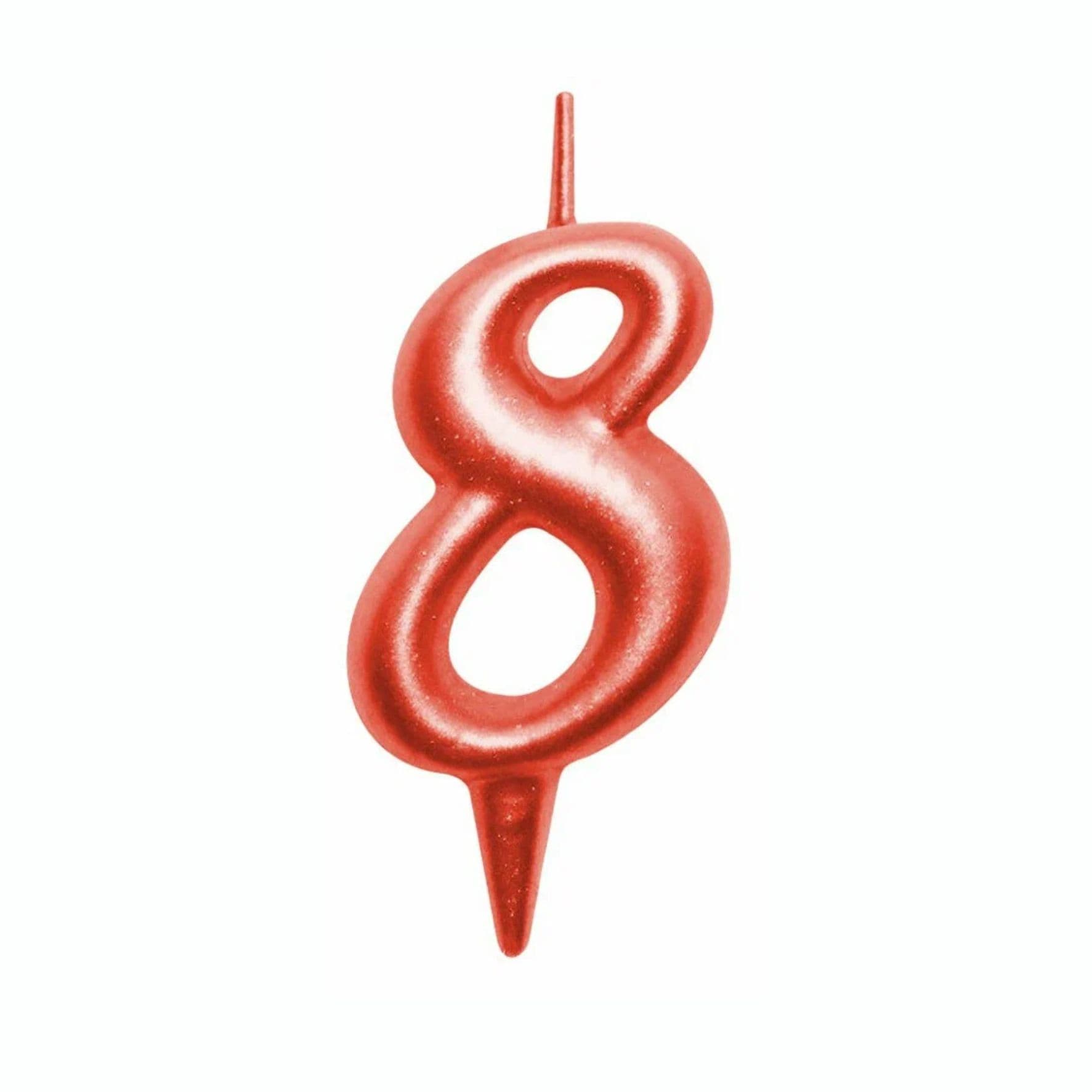 Свеча для торта "Овал" цифра 8 (красный) МС5-38
