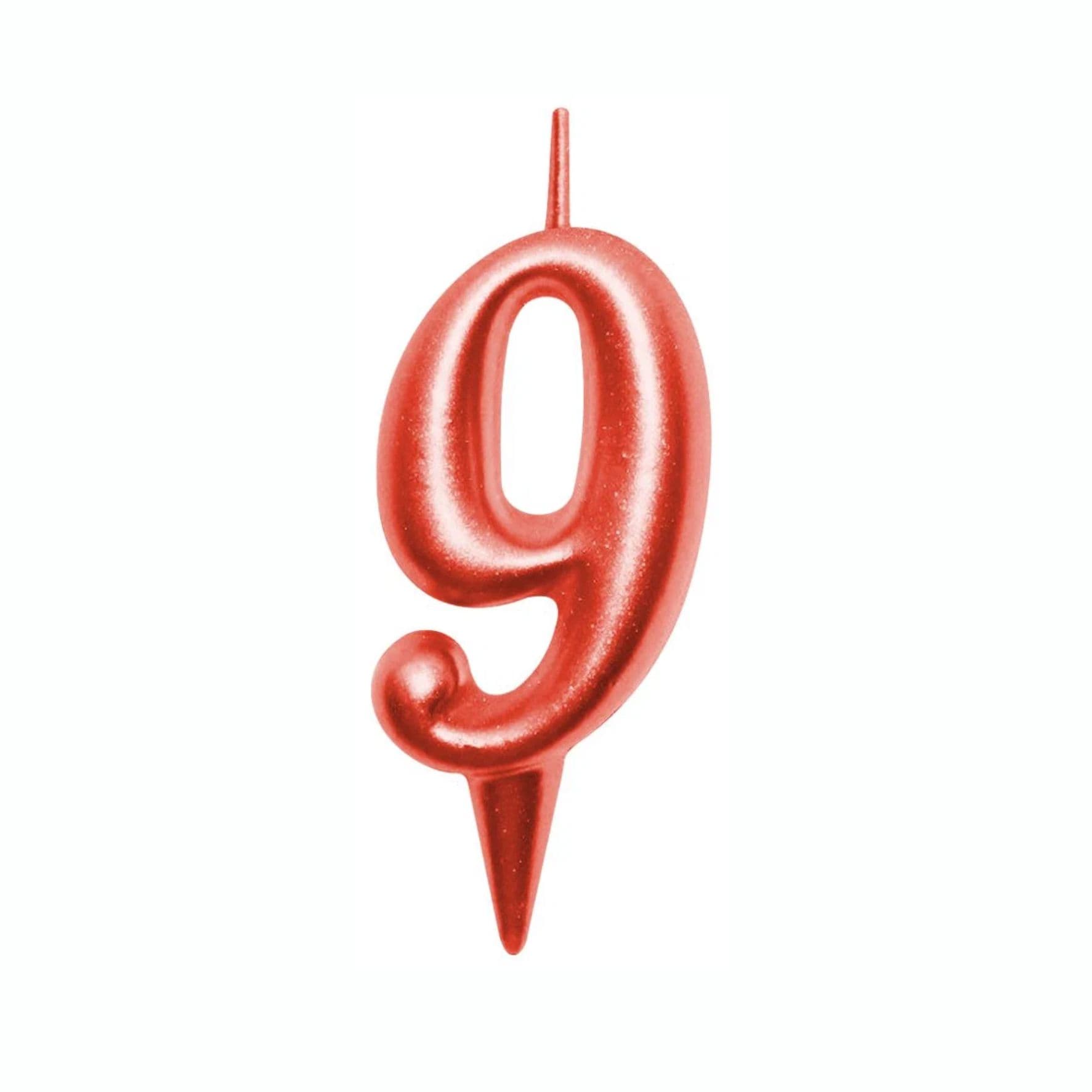 Свеча для торта "Овал" цифра 9 (красный) МС5-39