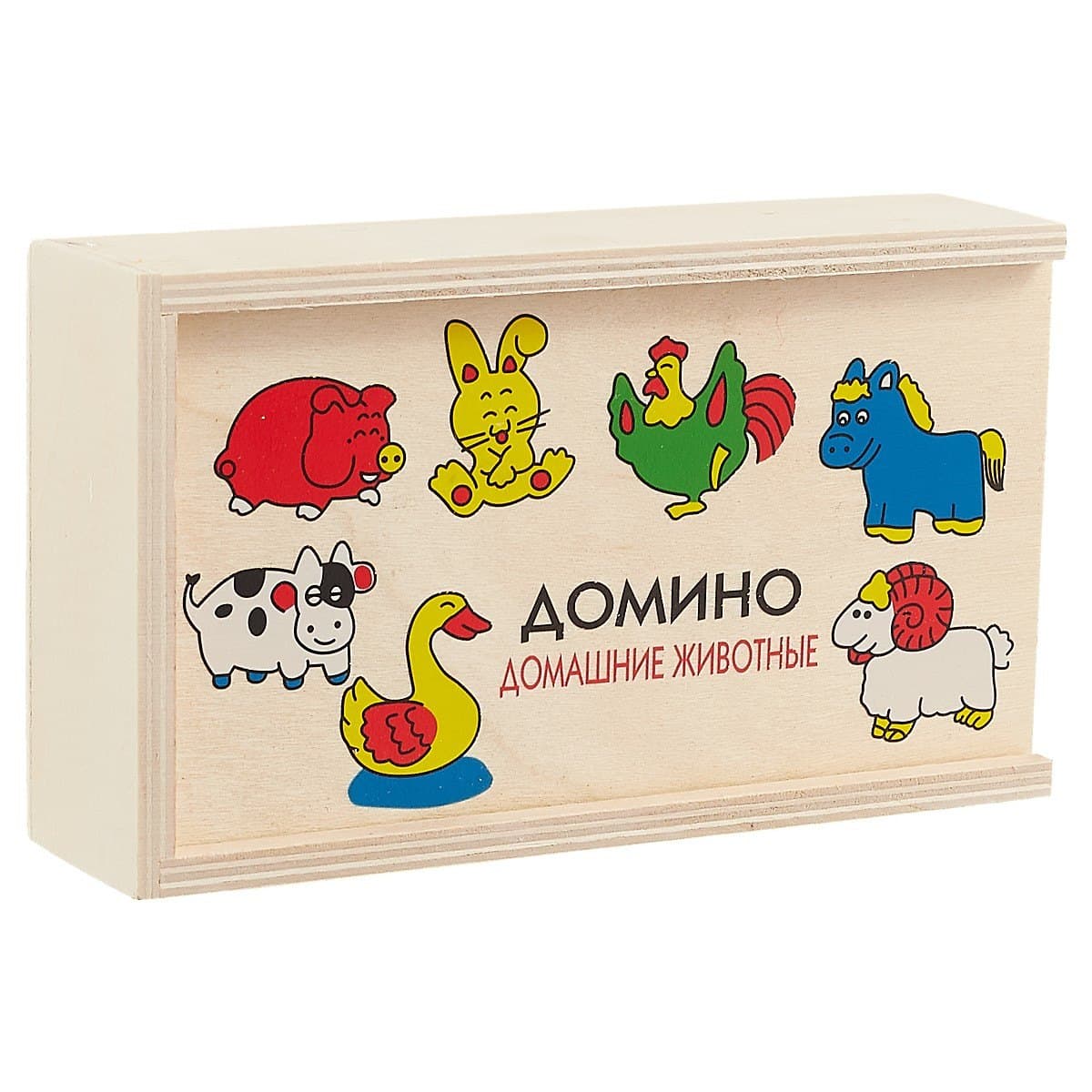 Деревянная игрушка. Домино (9х16,5) "ДОМАШНИЕ ЖИВОТНЫЕ" (арт.ИД-1472)