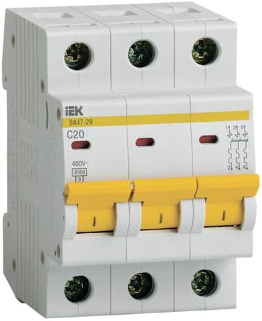 KARAT Авт. выкл. ВА47-29 3P C 20А 4,5кА IEK