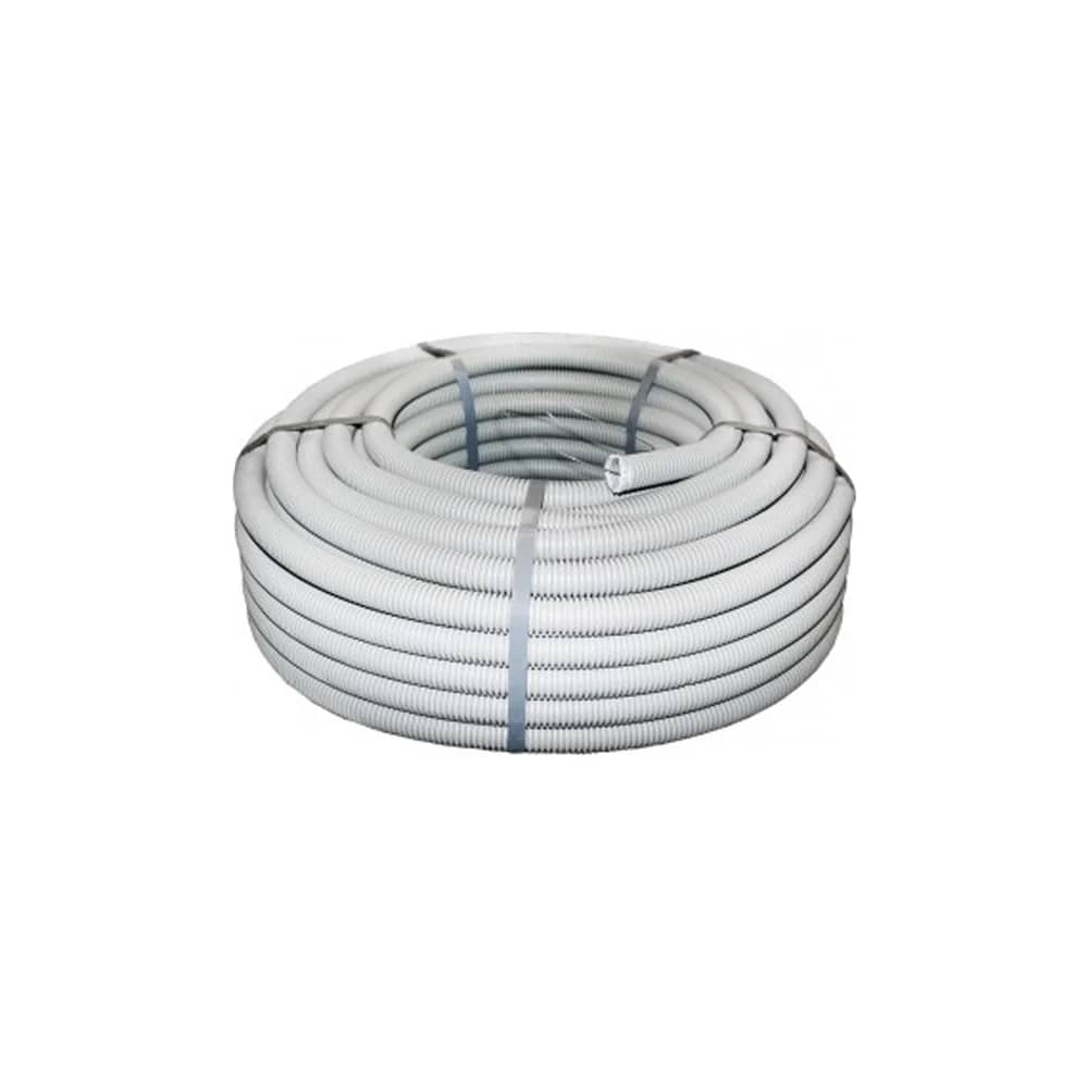 Труба гофр. ПВХ с протяжкой d16 мм (25 м) серая EKF-Plast