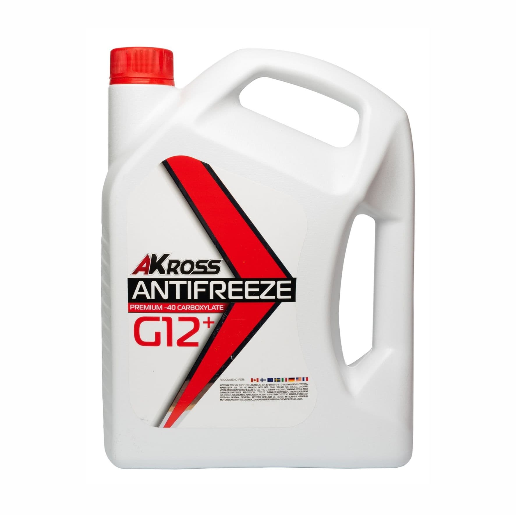 Антифриз красный, 5 л, Akross Premium G12+ (арт. AKS0002G12)