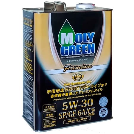 Масло моторное 5W-30, 4л (синтетика), MolyGreen Premium SP/GF-6A/CF (бензин)