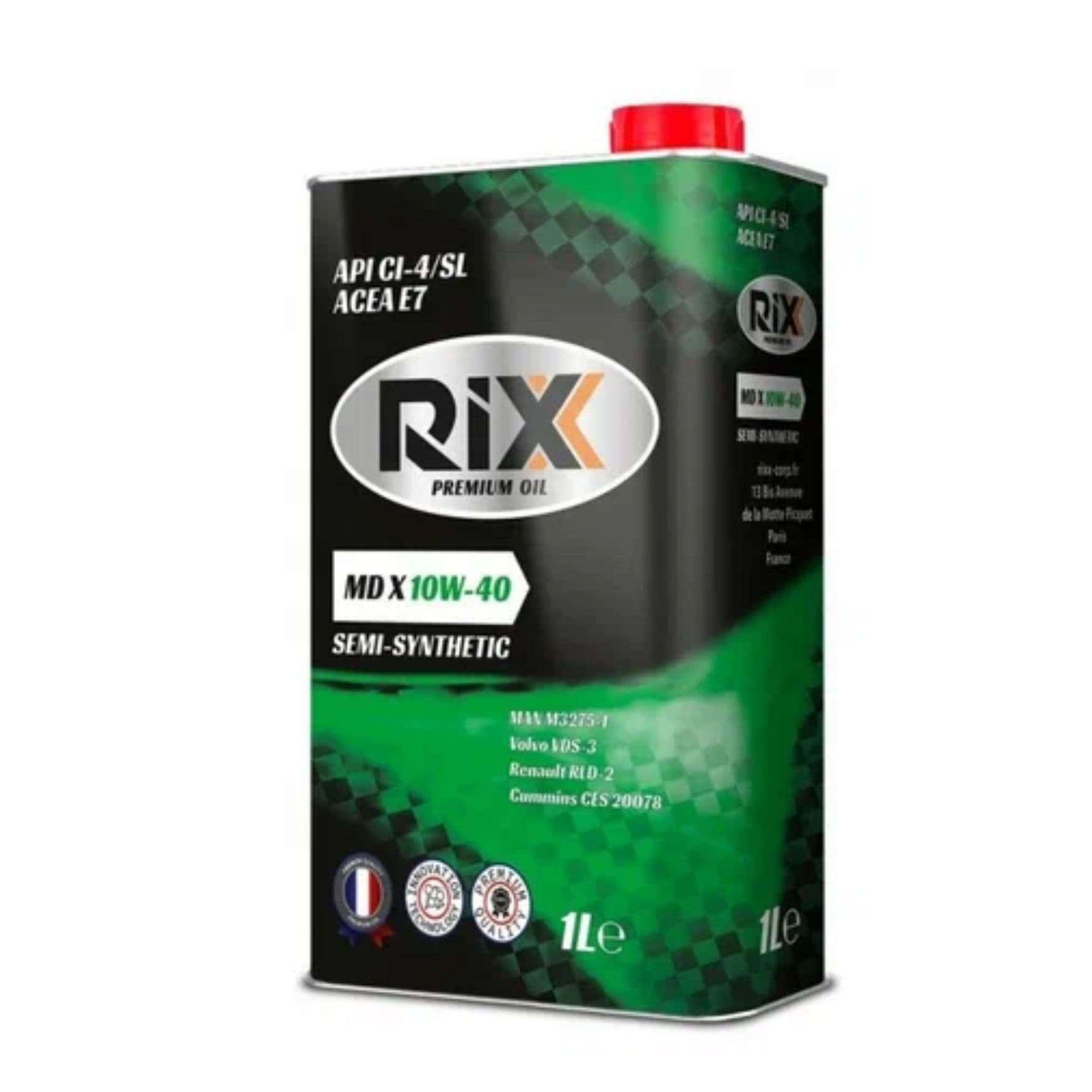 Масло моторное 10W-40, 1л (полусинтетика), Rixx MD X CI 4/SL API (дизель)