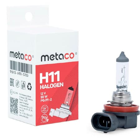 Лампа H11 12V-55W cтандартная, PGJ19-2 Metaco (арт. 9510-H11-STD)