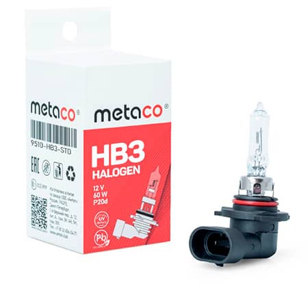 Лампа HB3 12V-60W cтандартная, P20d Metaco
