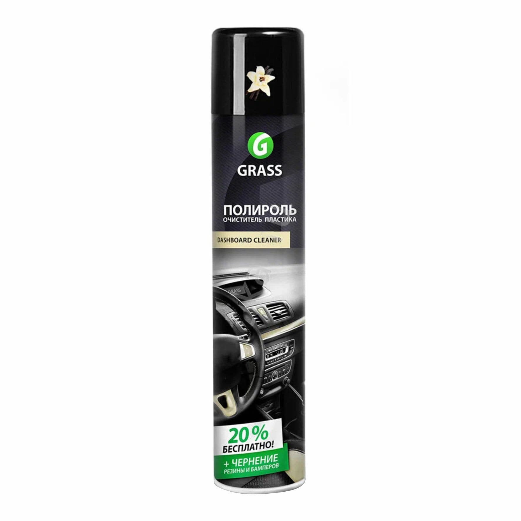 Полироль пластика, аэрозоль, ваниль, Dashboard Cleaner, 0,75л (арт. 120107-4)