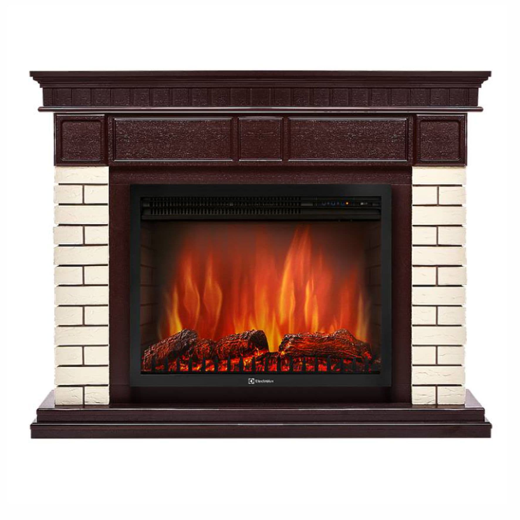 Портал 8 Firelight Bricks 25 камень бежевый, шпон темный дуб