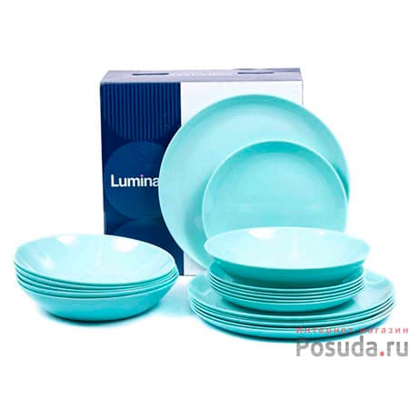 Набор посуды LUMINARC ДИВАЛИ ЛАЙТ ТЮРКУАЗ 18 предметов