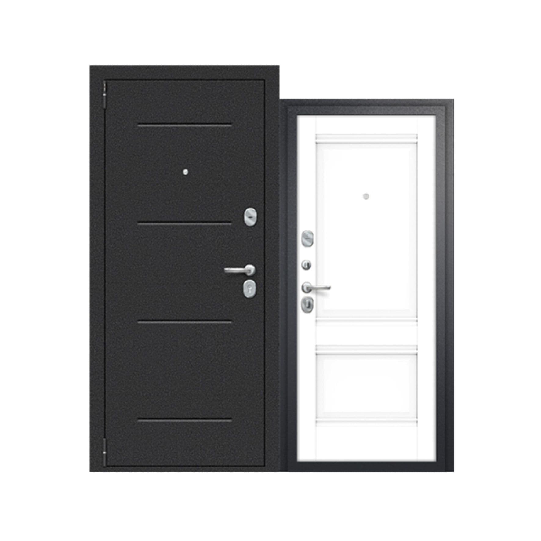 Дверь мет. ДС Porta R-2 104/К42 Snow Veralinga/Букле черный 205*88 Левая