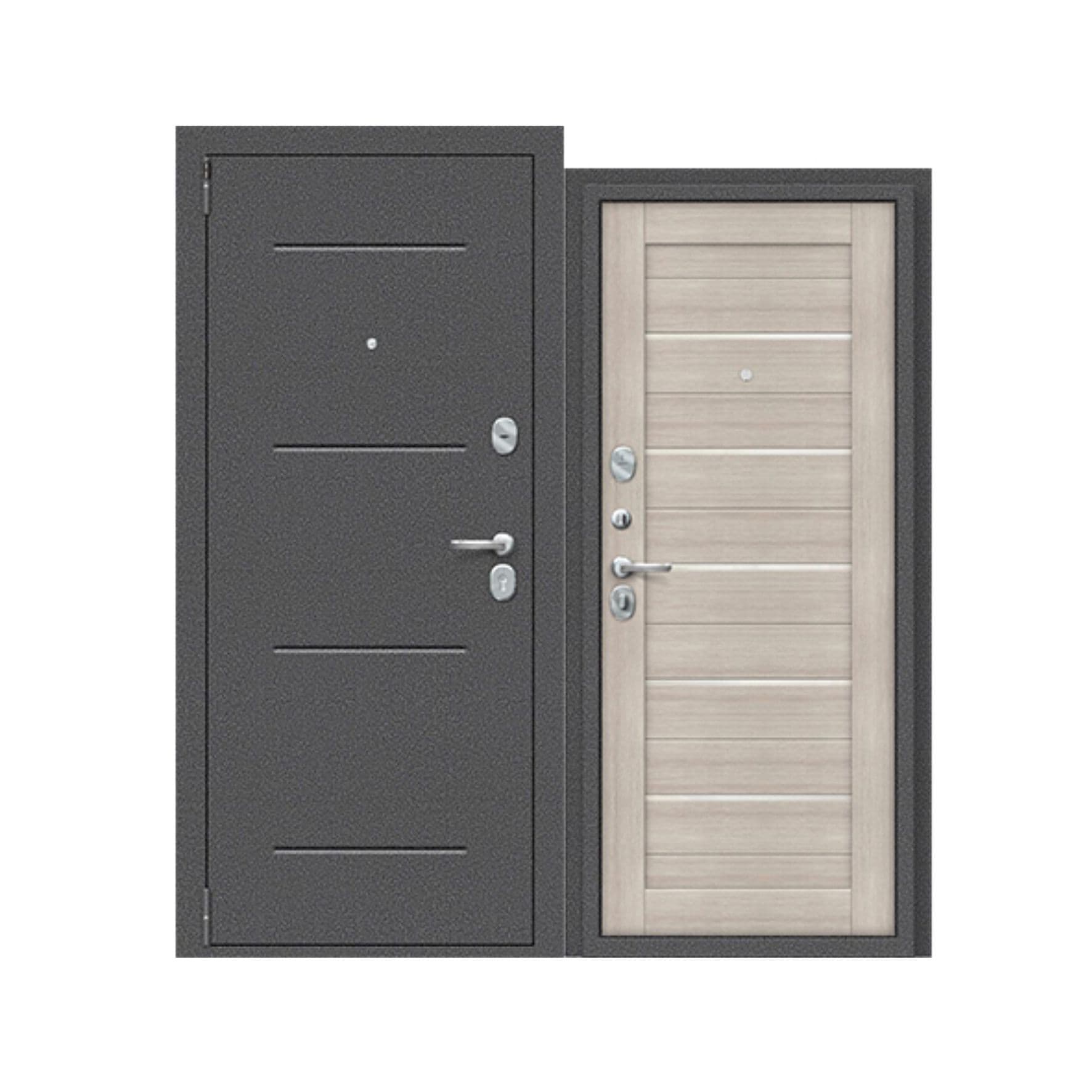 Дверь мет. ДС Porta R-2 104/П22 Cappuccino Veralinga/Антик серебро 205*88 Левая