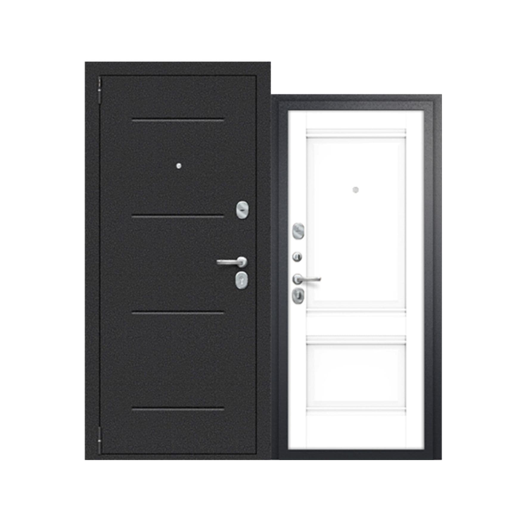 Дверь мет. ДС Porta R-2 104/К42 Snow Veralinga/Букле черный 205*98 Левая