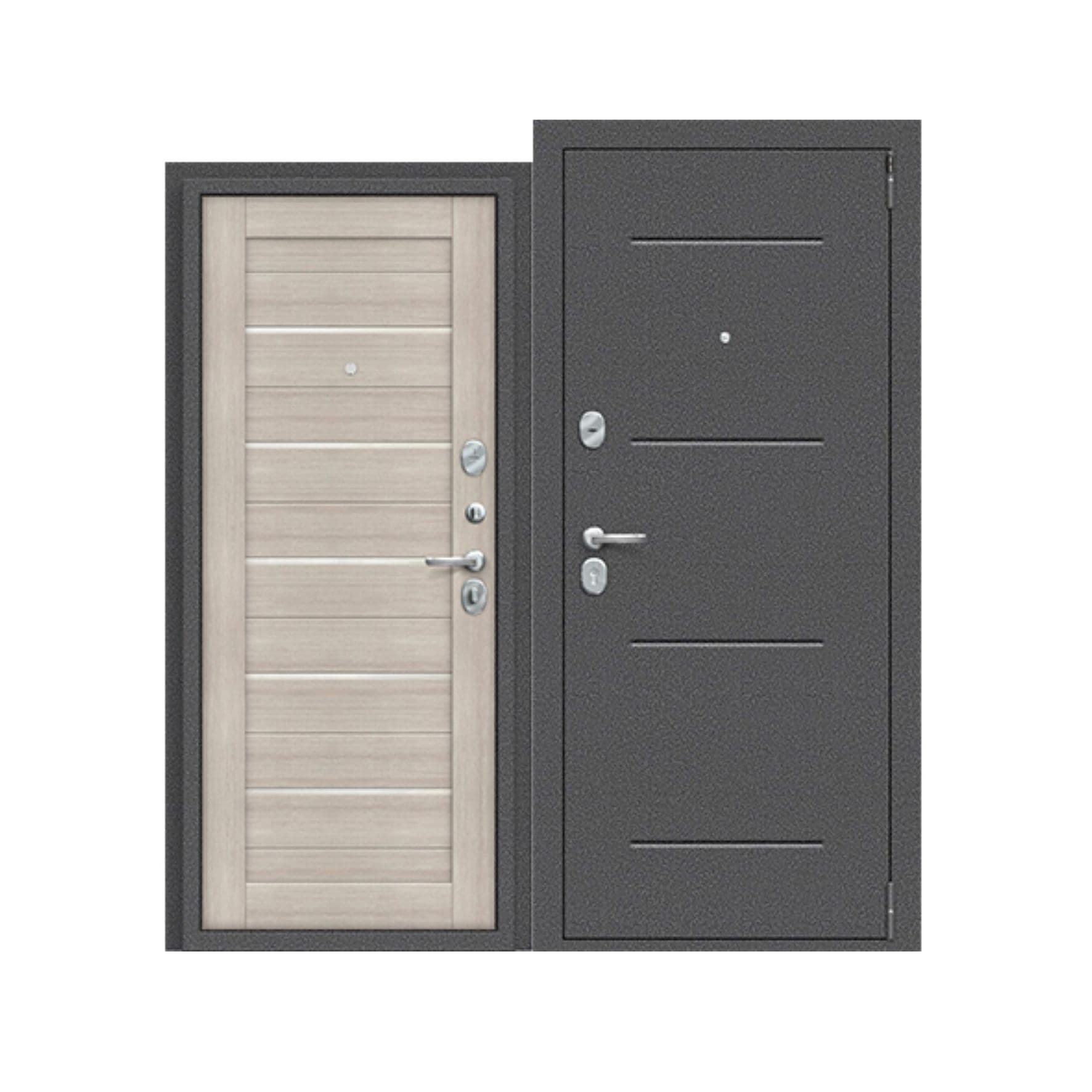 Дверь мет. ДС Porta R-2 104/П22 Cappuccino Veralinga/Антик серебро 205*98 Правая