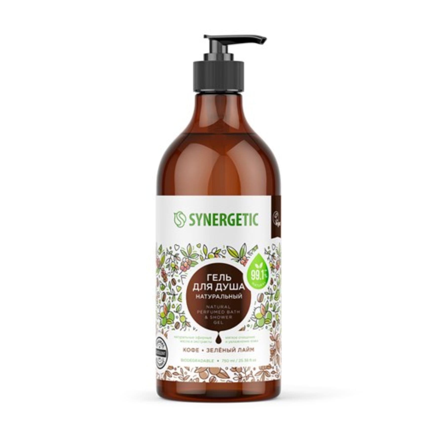 Гель для душа Synergetic "Кофе и зеленый лайм" 380мл 400016