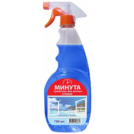 Средство для мытья стекол с распылителем "Свежий озон" Минута 0,75л 1-0108