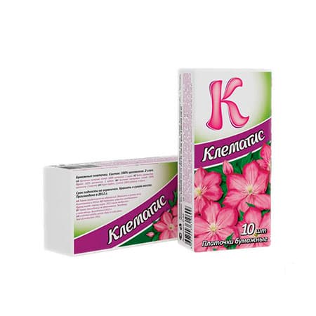 Платочки бумажные Клематис (10шт.) ПТ-12