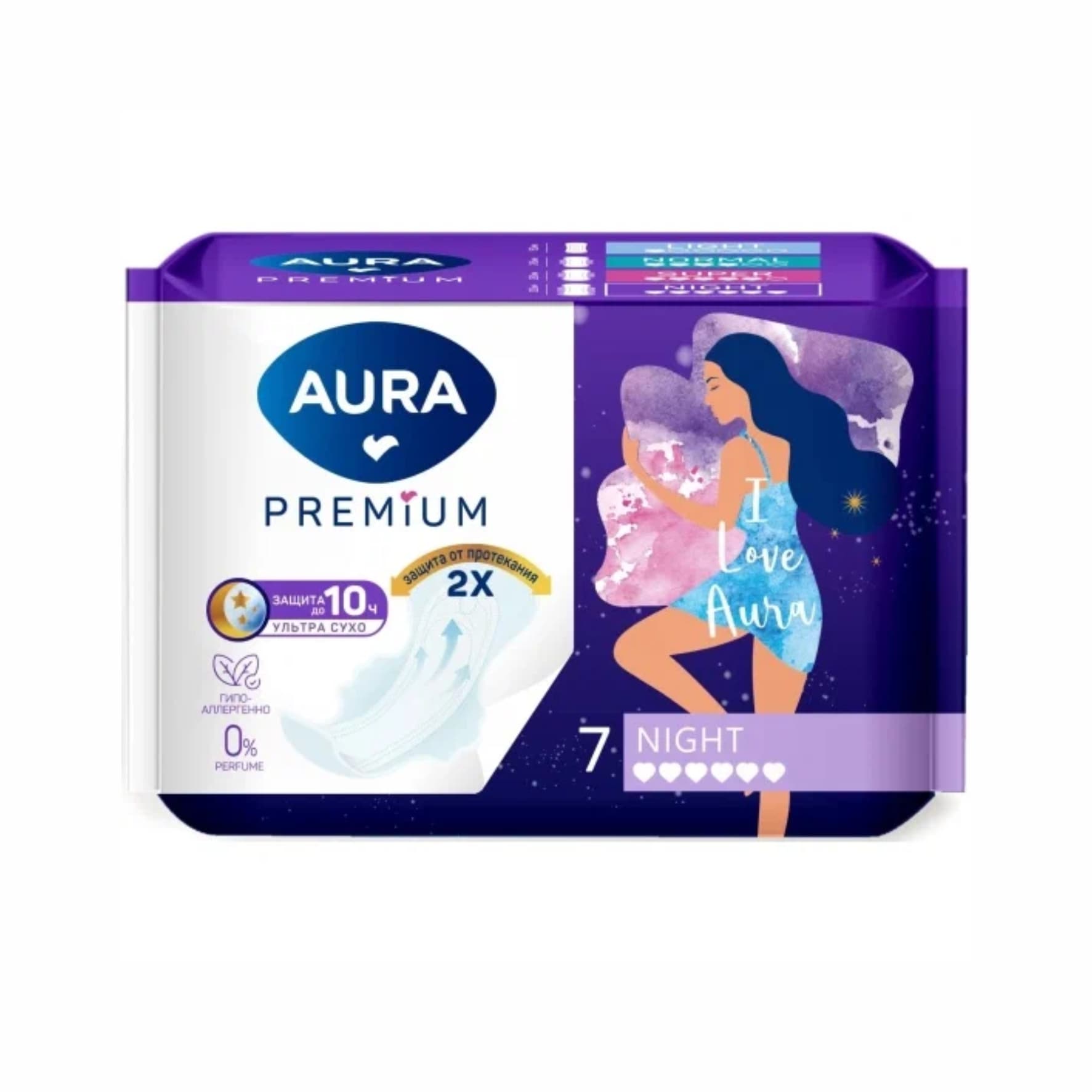 Прокладки женские Aura Night 7шт. 58732