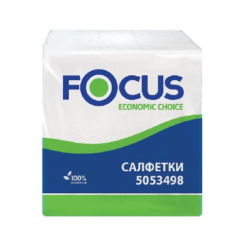 Салфетки бумажные Фокус белые (100шт.) 5053498/5078436