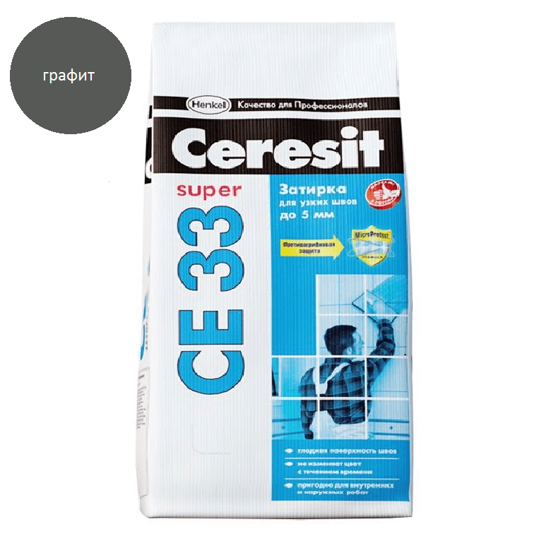 Затирка Ceresit CE-33 S (графит 16) 1-6мм 2кг/12