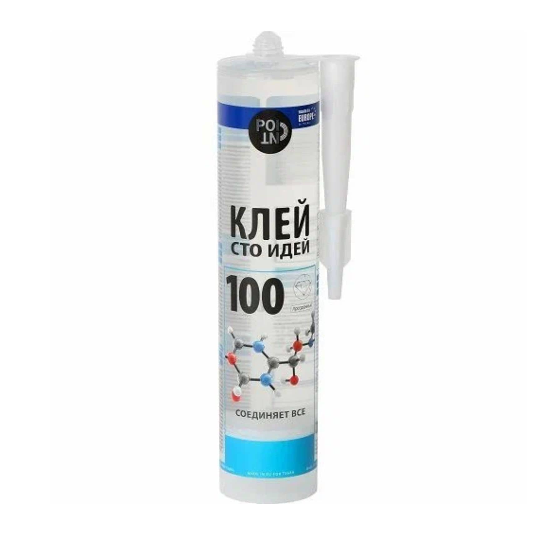 Клей вместо гвоздей Point 100 идей, соединяет всё, прозрачный 290мл/12