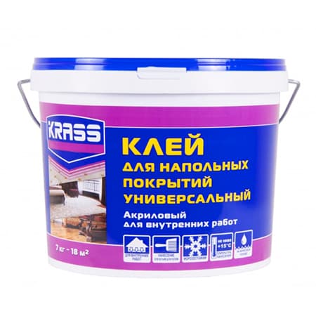 Клей универсальный акриловый для напольных покрытий KRASS 7кг 0005424