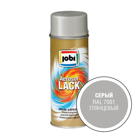Эмаль аэрозольная Jobi Ral 7001 глянцевая серая/12