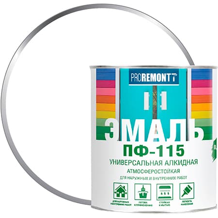 Эмаль Proremontt ПФ-115 белый матовый 0,9кг.