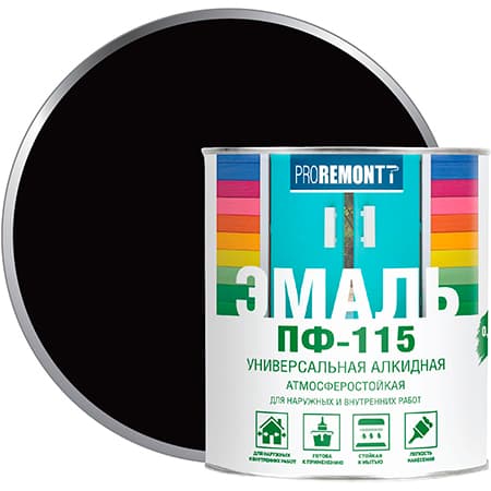 Эмаль Proremontt ПФ-115 черный 0,9кг.