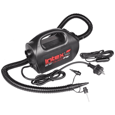 Intex, Насос электрический 12В/220В "Quick-Fill High PSI" 2-х скоростной, 400л/м, 3 насадки в