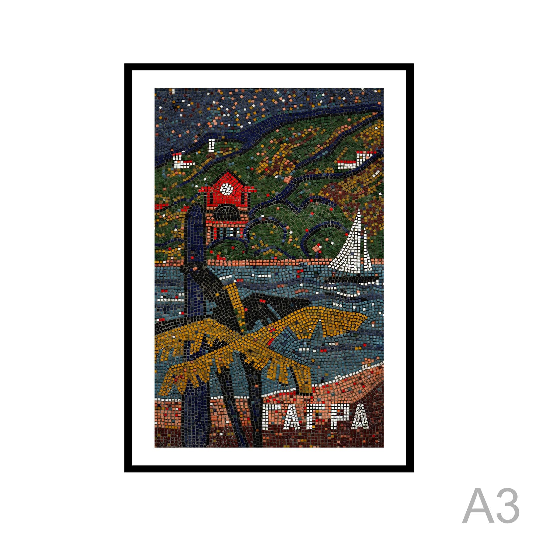 Картина в черной раме, формат А3 (Гагра)