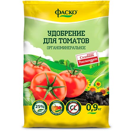Удобрение сухое Фаско органоминеральное для Томатов гранулированное 0,9 кг