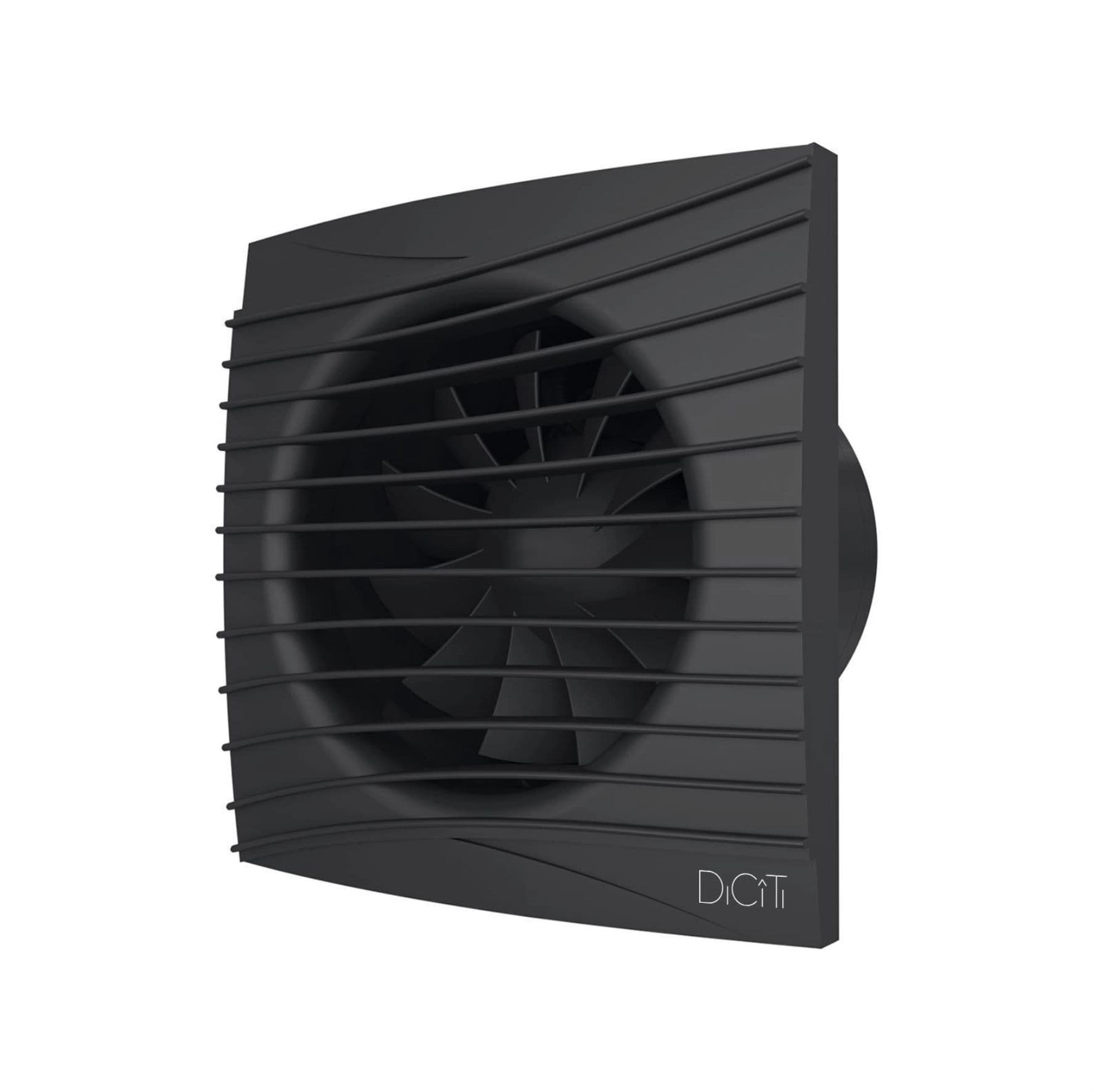 Вентилятор накладной SILENT D100 обр.клапан Matt black DICITI