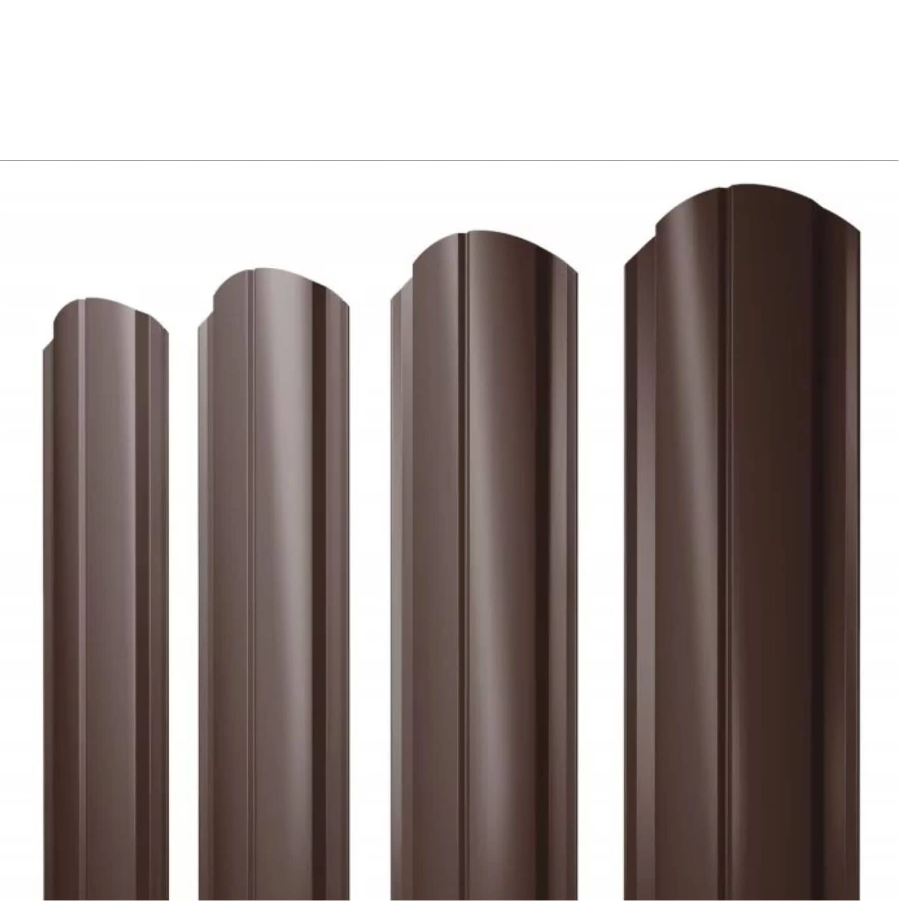 Штакетник Полукруглый Slim фигурный 0,45 PE RAL 8017 шоколад (1,8 м)